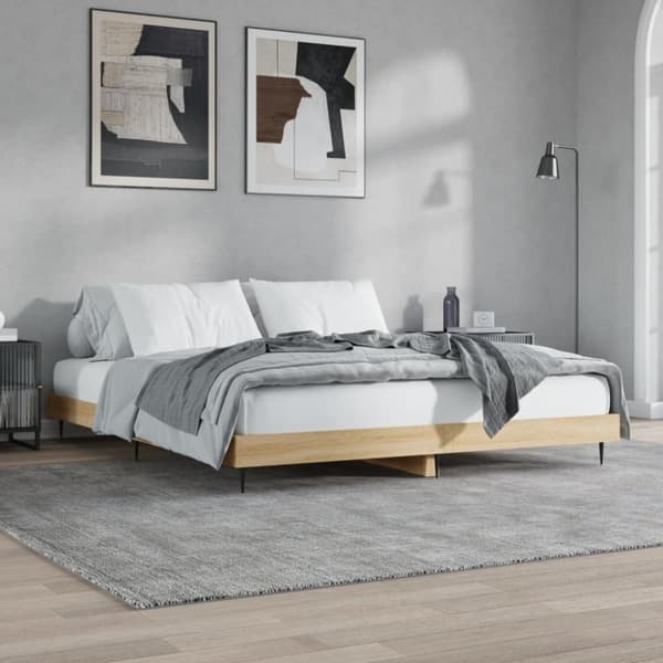 sengestel 180x200 cm konstrueret træ sonoma-eg