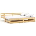 Miniatyrbillede 3 af 8: daybed med udtræk 2x(90x200) cm massivt fyrretræ
