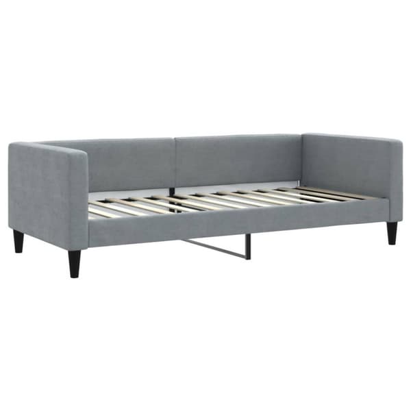 Dagbädd med madrass ljusgrå 90x200 cm tyg