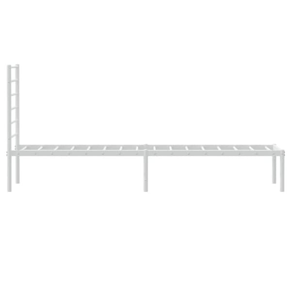 Sängram utan madrass med huvudgavel metall vit 75x190 cm