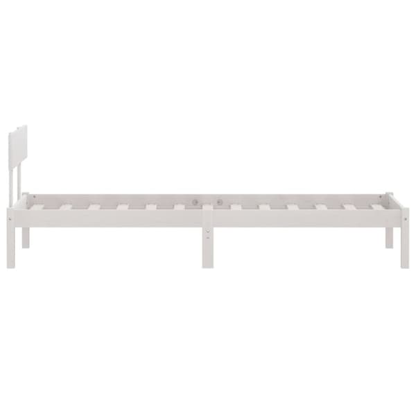 sengestel 90x200 cm massivt fyrretræ hvid