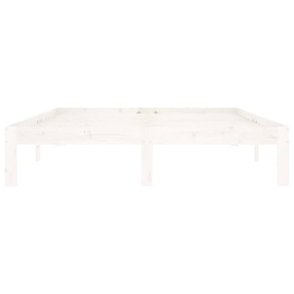 sengeramme 140x200 cm massivt fyrretræ hvid