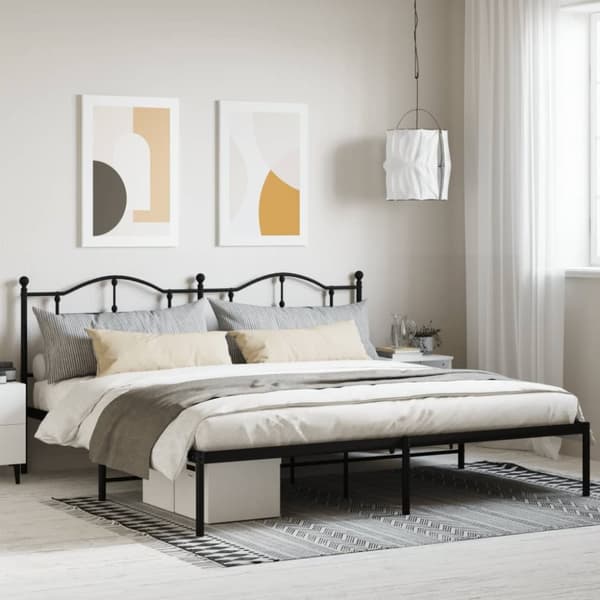 sengeramme med sengegavl 193x203 cm metal sort