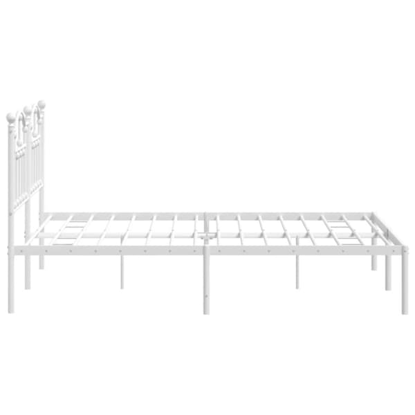 sengeramme med sengegavl 135x190 cm metal hvid