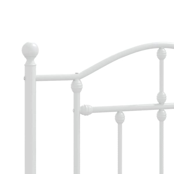 Sängram med huvudgavel och fotgavel vit metall 100x190 cm