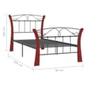 Miniatyrbillede 7 af 7: sengeramme 90x200 cm metal sort