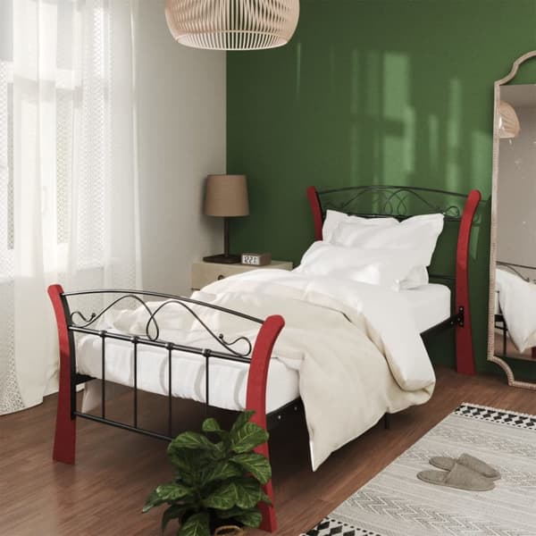 sengeramme 90x200 cm metal sort