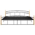 Miniatyrbillede 3 af 6: sengeramme 200x200 cm metal og massivt egetræ sort