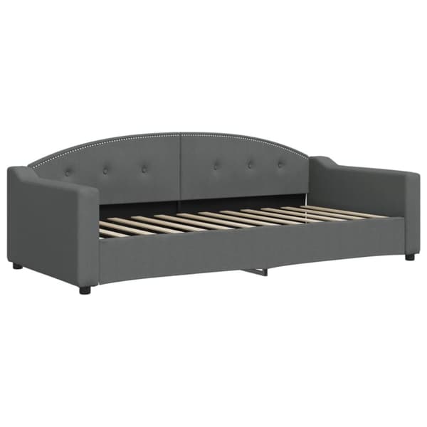 Dagbädd med madrass mörkgrå 90x200 cm tyg