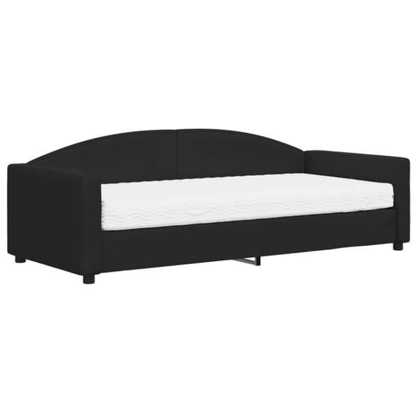 daybed med madras 90x200 cm stof sort