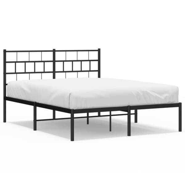 sengeramme med sengegavl 140x190 cm metal sort