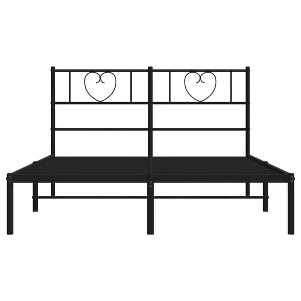 sengeramme med sengegavl 140x200 cm metal sort