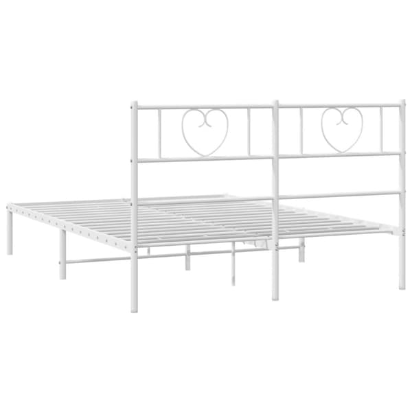 Sängram med huvudgavel metall vit 120x190 cm