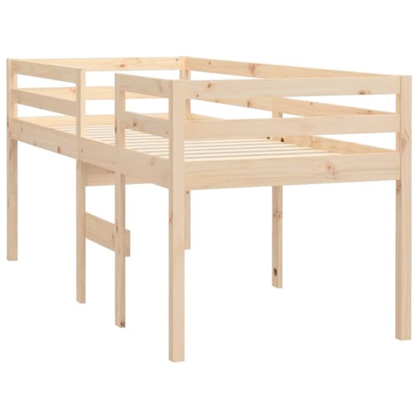 højseng 90x200 cm massivt fyrretræ