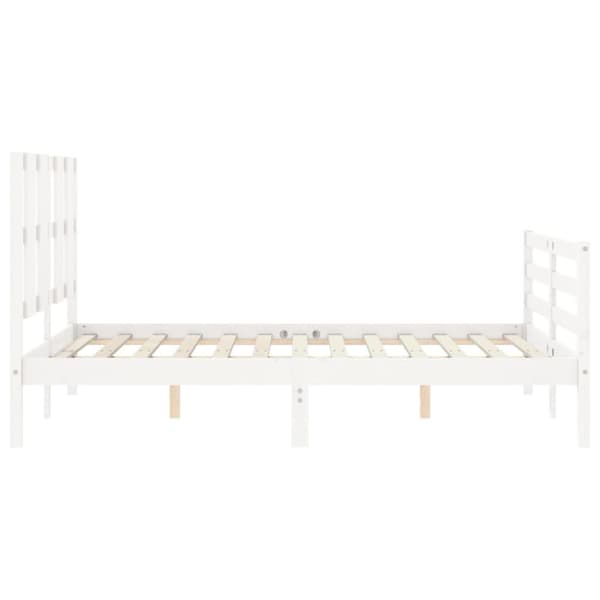 sengeramme med sengegavl 120x200 cm massivt træ hvid