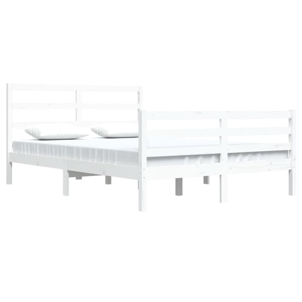 sengeramme 160x200 cm massivt fyrretræ hvid