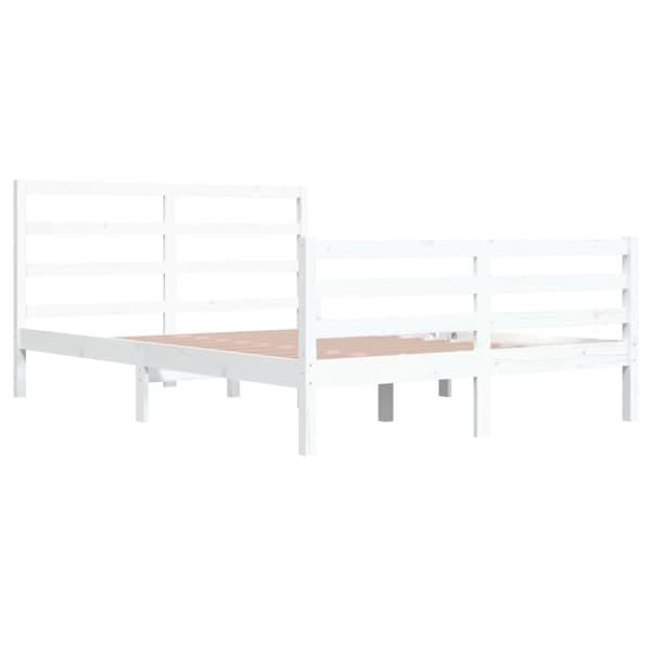 sengeramme 160x200 cm massivt fyrretræ hvid