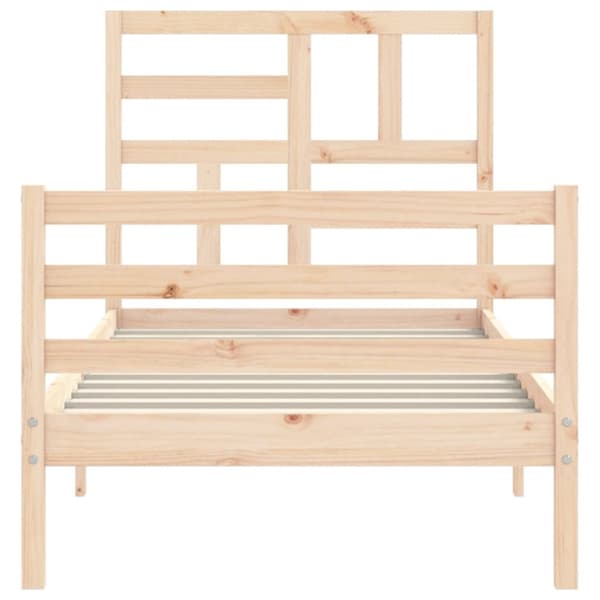 sengeramme med sengegavl 90x200 cm massivt træ