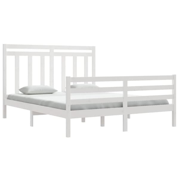 sengeramme 160x200 cm massivt træ hvid
