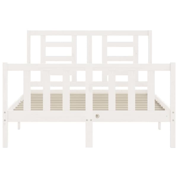 sengeramme med sengegavl 140x190 cm massivt træ hvid