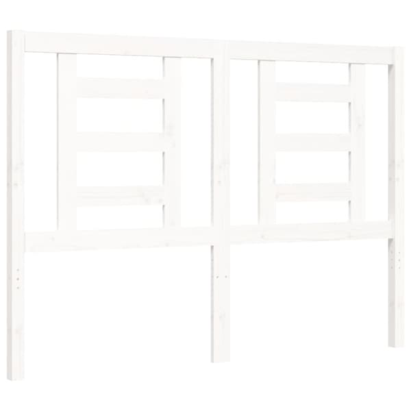 sengeramme med sengegavl 140x190 cm massivt træ hvid
