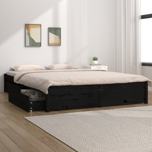 sengeramme med skuffer 120x190 cm Small Double sort