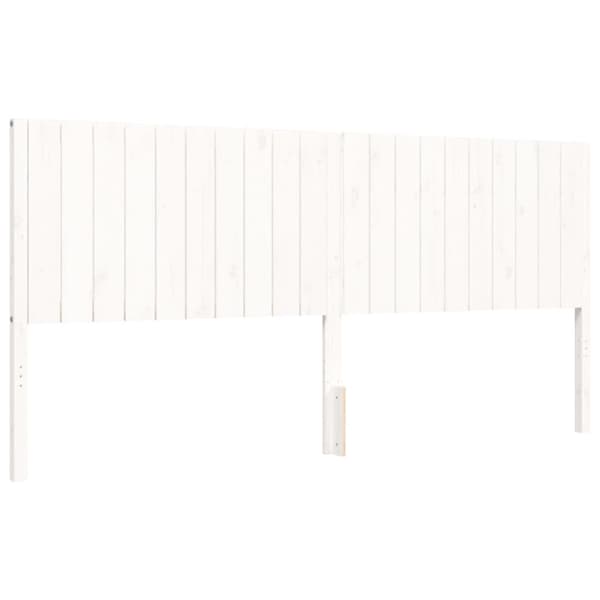 sengeramme med sengegavl 200x200 cm massivt træ hvid