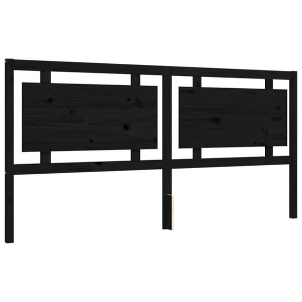 sengeramme med sengegavl 200x200 cm massivt træ sort
