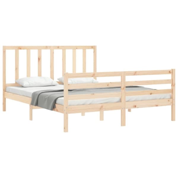sengeramme med sengegavl 160x200 cm massivt træ