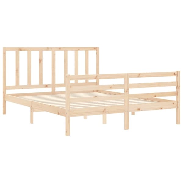 sengeramme med sengegavl 160x200 cm massivt træ
