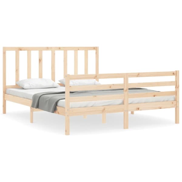 sengeramme med sengegavl 160x200 cm massivt træ