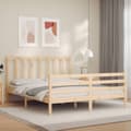 Miniatyrbillede 1 af 10: sengeramme med sengegavl 160x200 cm massivt træ