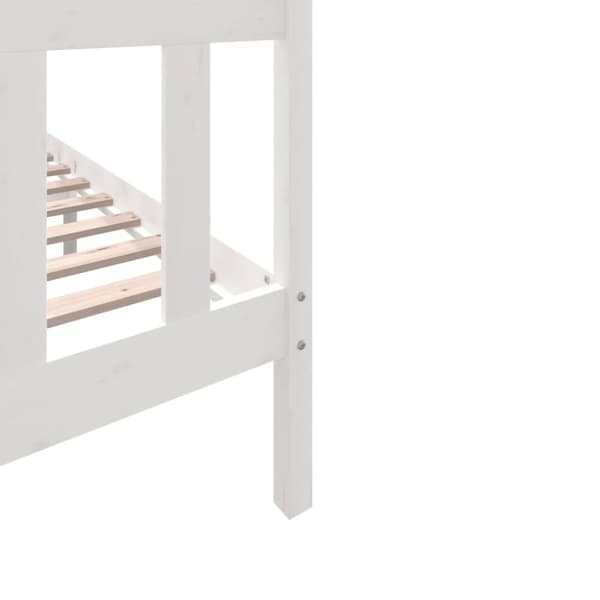 sengeramme 140x200 cm massivt fyrretræ hvid