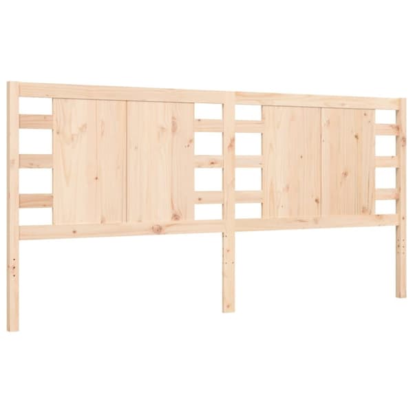 sengeramme med sengegavl 200x200 cm massivt træ