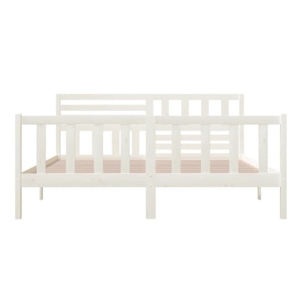 sengeramme 180x200 cm Super King massivt træ hvid
