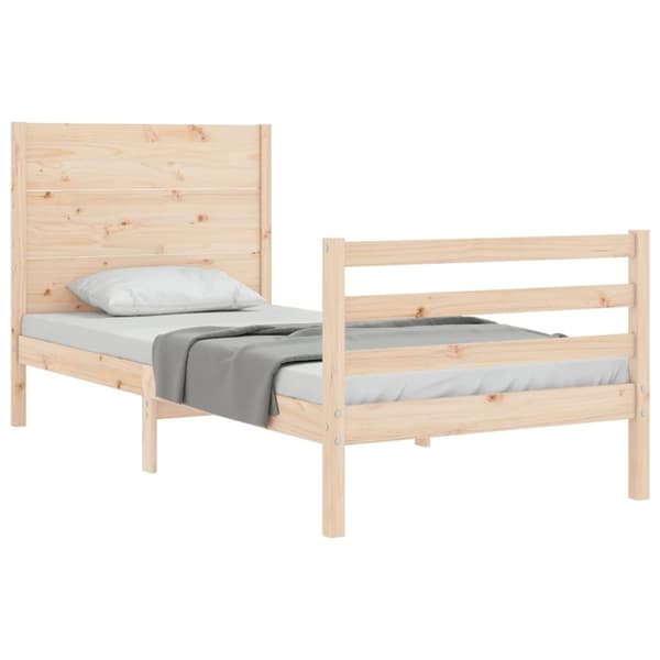 sengeramme med sengegavl 90x200 cm massivt træ