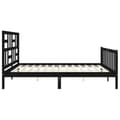 Miniatyrbillede 7 af 10: sengeramme med sengegavl 200x200 cm massivt træ sort