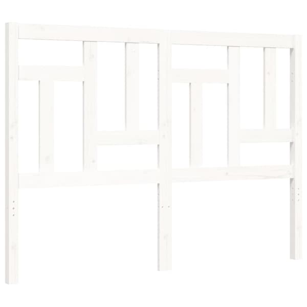 sengeramme med sengegavl 140x200 cm massivt træ hvid