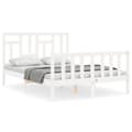 Miniatyrbillede 2 af 10: sengeramme med sengegavl 140x200 cm massivt træ hvid