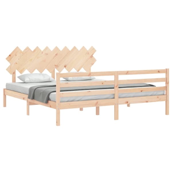 sengeramme med sengegavl Super King Size massivt træ