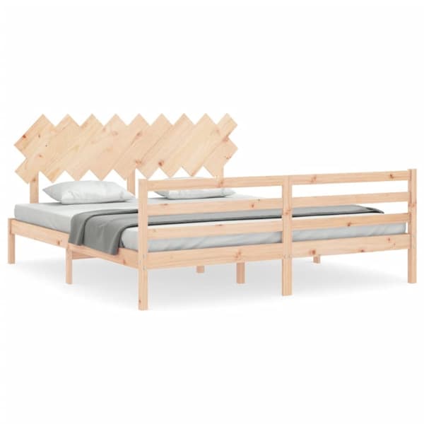 sengeramme med sengegavl Super King Size massivt træ