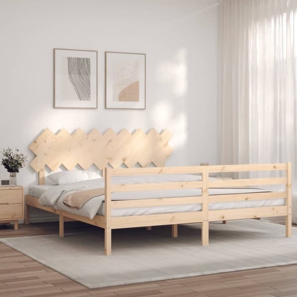 sengeramme med sengegavl Super King Size massivt træ