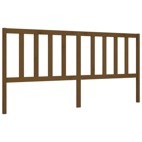 sengeramme med sengegavl 200x200 cm massivt træ gyldenbrun