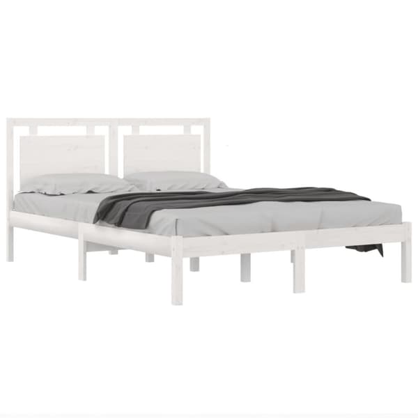 sengeramme 160x200 cm massivt træ hvid