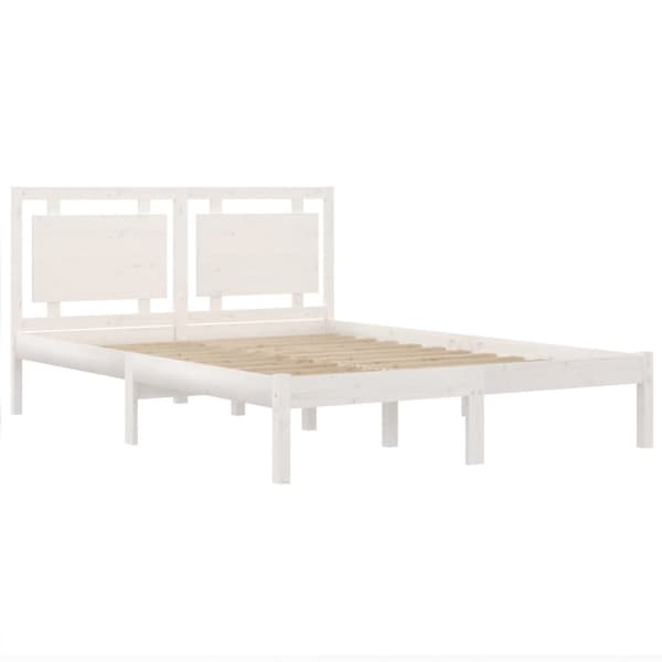 sengeramme 160x200 cm massivt træ hvid