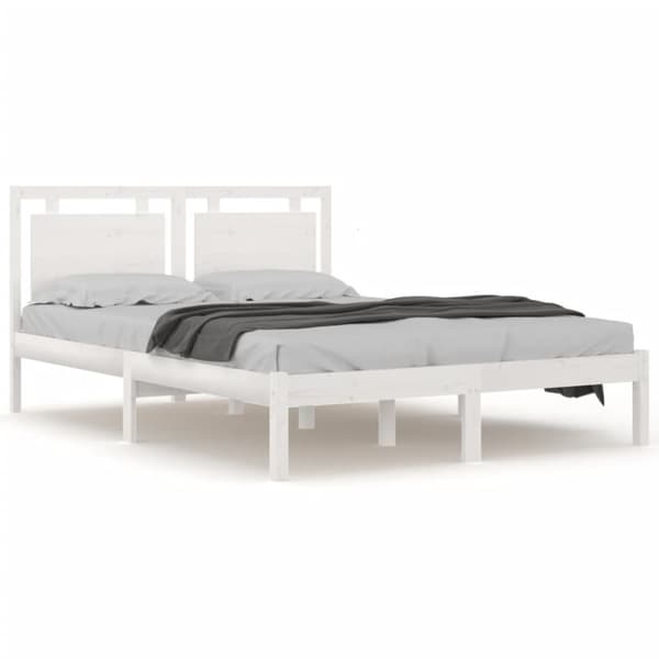 sengeramme 160x200 cm massivt træ hvid