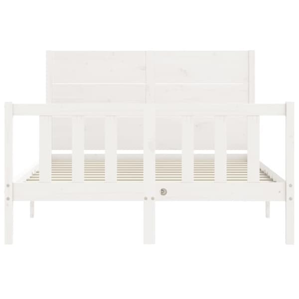 sengeramme med sengegavl 140x190 cm massivt træ hvid
