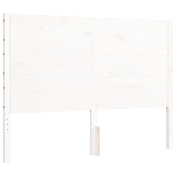 sengeramme med sengegavl 140x190 cm massivt træ hvid