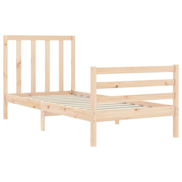 sengeramme med sengegavl 100x200 cm massivt træ