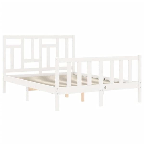 sengeramme med sengegavl 120x200 cm massivt træ hvid